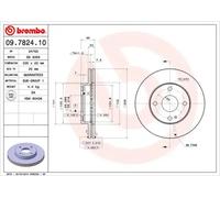 2x Brake disc internally vented 09.7824.10 BREMBO for MAZDA 323 S Mk VI Saloon