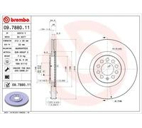 2x Brake disc internally vented 09.7880.11 BREMBO for VW AUDI SEAT SKODA