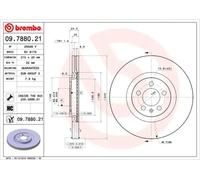 2x Brake disc internally vented 09.7880.21 BREMBO for AUDI SEAT VW