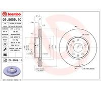 2x Brake disc internally vented 09.8609.11 BREMBO for LAND ROVER FREELANDER I