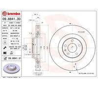 2x Brake disc internally vented 09.8841.31 BREMBO for AUDI A6 C6 A6 C6 Avant