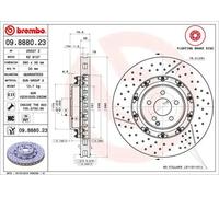Brembo Brake Disc 09.8880.23 - Internally Vented Front Axle for Mercedes-Benz S-Class (2x)