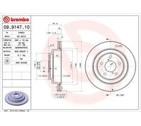 2x Brake disc internally vented 09.9147.10 BREMBO for SUBARU LEGACY