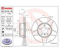 2x Brake disc internally vented 09.9172.75 BREMBO for BMW 5 5 Touring 6