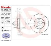 BREMBO 2x Brake Discs Vented Front Axle Braking Fits Toyota RAV4 09.9185.11
