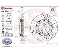 1X Brake disc BREMBO 09.9313.33 for MERCEDES-BENZ SL (R230) 6 2008-2012