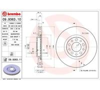 BREMBO 2x Brake Discs Vented Front Axle Braking Fits Alfa Romeo 159 Brera Spider