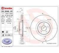 2x Brake disc internally vented 09.9586.21 BREMBO for FORD FOCUS II