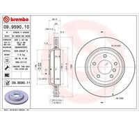 2x Brake disc internally vented 09.9590.11 BREMBO for BMW 3 3 Touring 3 Coupe