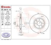 2x Brake disc internally vented 09.9613.10 BREMBO for PEUGEOT 405 Mk II 306