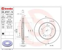 2x Brake disc internally vented 09.9727.14 BREMBO for SUZUKI GRAND VITARA I