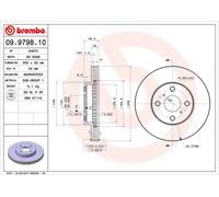 2x Brake disc internally vented 09.9798.10 BREMBO for TOYOTA COROLLA