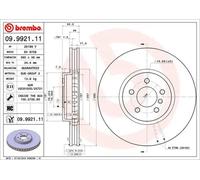 Brembo Front Single Vented UV Coated Brake Disc 09.9921.11 - Fits BMW
