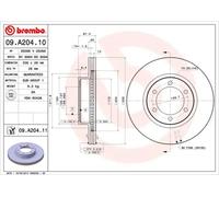 Brembo Brake Disc 09.A204.11 - Vented Front 338mm - Fits Toyota 4Runner, LandCruiser Prado, Lexus