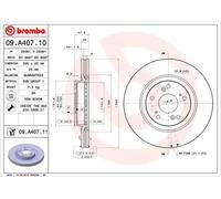 2x Brake disc internally vented 09.A407.11 BREMBO for HONDA CR-V Mk II