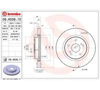 2x Brake disc internally vented 09.A538.11 BREMBO for SUZUKI GRAND VITARA I