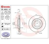 2x Brake Discs Vented Rear 256mm 09.A652.11 Brembo 8L0615601 8N0615601B 8L061601