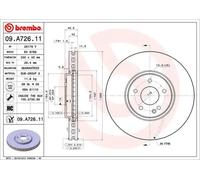 2x Brake disc internally vented 09.A726.11 BREMBO for MERCEDES-BENZ CHRYSLER