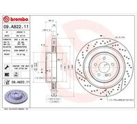 2x Brake disc internally vented 09.A822.11 BREMBO for MERCEDES-BENZ CLS E-CLASS