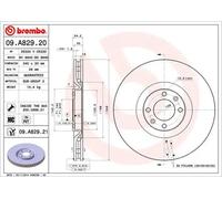 2x Brake disc internally vented 09.A829.21 BREMBO for CITROËN PEUGEOT DS