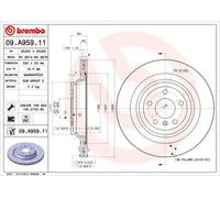 Brembo 09.A959.11 Rear UV Coated Brake Disc, Set of 2
