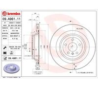 Brembo 09.A961.11 Rear UV Coated Brake Disc, Set of 2