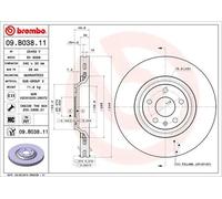 2x Brake disc internally vented 09.B038.11 BREMBO for AUDI TT TT Roadster