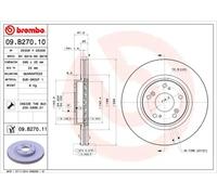 2x Brake disc internally vented 09.B270.11 BREMBO for HONDA ACCORD VIII