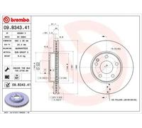 2x Brake disc internally vented 09.B343.41 BREMBO for MERCEDES-BENZ CLA Coupe