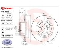 2x Brake disc internally vented 09.B569.11 BREMBO for BMW TOYOTA