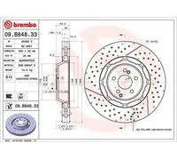 Brembo Prime Line Dual Cast Two-Piece Brake Disc - Drilled & Slotted 09.B848.33