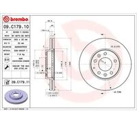 2x Brake disc internally vented 09.C179.11 BREMBO for MAZDA 6 Hatchback 6 Saloon