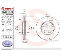 2x BREMBO Brake Disc Front Internally Vented With Bolts/Screws Fits Honda Civic