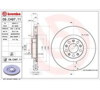 Brembo Brake Disc Front Internally Vented Fits Alfa Romeo Giulia Stelvio