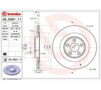 2x Brake disc internally vented 09.D061.11 BREMBO for JAGUAR XJ F-TYPE Coupe