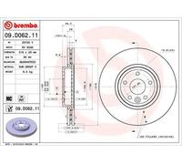 2x Brake disc internally vented 09.D062.11 BREMBO for JAGUAR XE