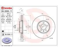 BREMBO Brake disc 09.D250.11 296 28 5 internally vented Coated High-carbon VOLVO: V60 II, S90 II, V90 II Estate