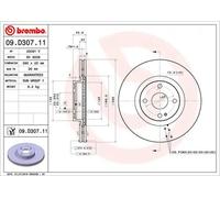Brembo Brake Discs 09.D307.11 – Front Vented 280mm – Pair