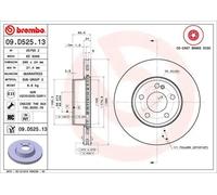 BREMBO 2x Brake Discs Front Internally Vented 63mm Height Fits Mercedes C-Class