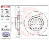 2x Brake disc internally vented 09.D693.11 BREMBO for LEXUS LS