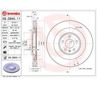 Brembo Prime Line UV Coated Vented Brake Disc - 09.D940.11 Fits Porsche