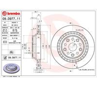 Brembo Brake Disc 09.D977.11 - Rear Internally Vented - Fits Lexus LS, Toyota Mirai