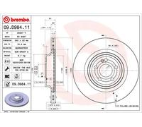 BREMBO 09.D984.11 Brake Disc Rear Internally Vented Fits Mercedes-Benz GLE GLS