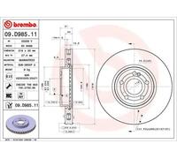 Brembo Brake Disc 09.D985.11 Prime Line UV Coated Vented Front Fits Mercedes