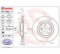Brembo Brake Disc 09.D989.11 Prime UV Coated Vented Front For Honda CR-V OE Quality
