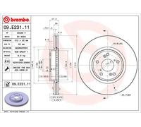 BREMBO Brake Disc Vented Front Axle Braking Fits Honda CR-V e:Ny1 09.E231.11