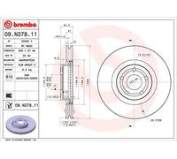 2x Brake disc internally vented 09.N378.11 BREMBO for FORD FOCUS IV KUGA III