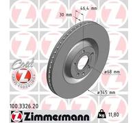 2x Brake disc internally vented 100.3326.20 ZIMMERMANN for AUDI A4 B6 A4 B7