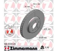 2x Brake disc internally vented 100.3331.20 ZIMMERMANN for AUDI Q5 A5 A4 B8