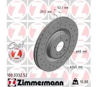 2x Brake disc internally vented 100.3332.52 ZIMMERMANN for AUDI Q5 A5 A4 B8
